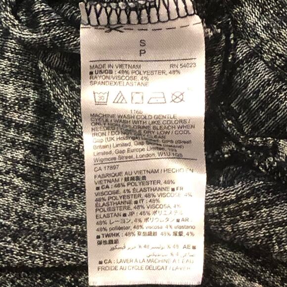 GAP Black Gray Melange Marled Striped Turtleneck Pullover Sweater Size Small - Picture 11 of 12